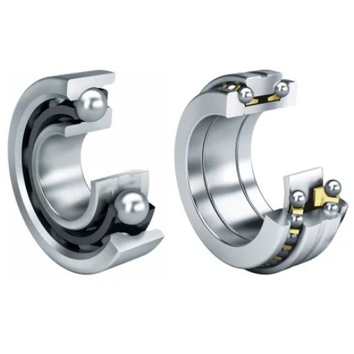 How do radial ball bearings differ from angular contact ball bearings