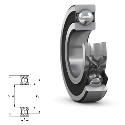61802 - 61800 Series Deep Groove Radial Ball Bearings